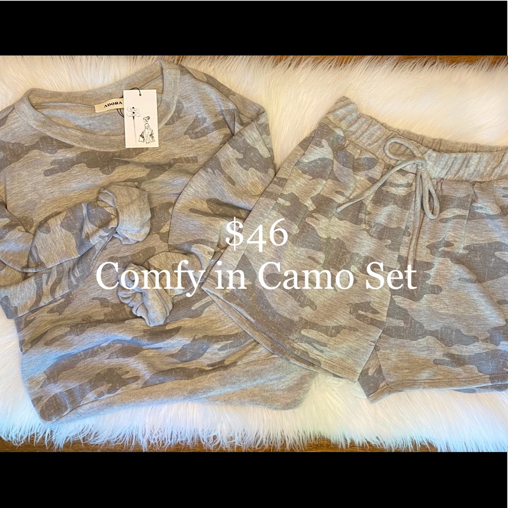 🛑NO OFFERS CLEARANCE🛑ONLY SMALL LEFT!! NWT! Comfy in Camo Short Set - Picture 4 of 5